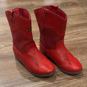 Stride Rite Red Kids Boots with Star Accents
